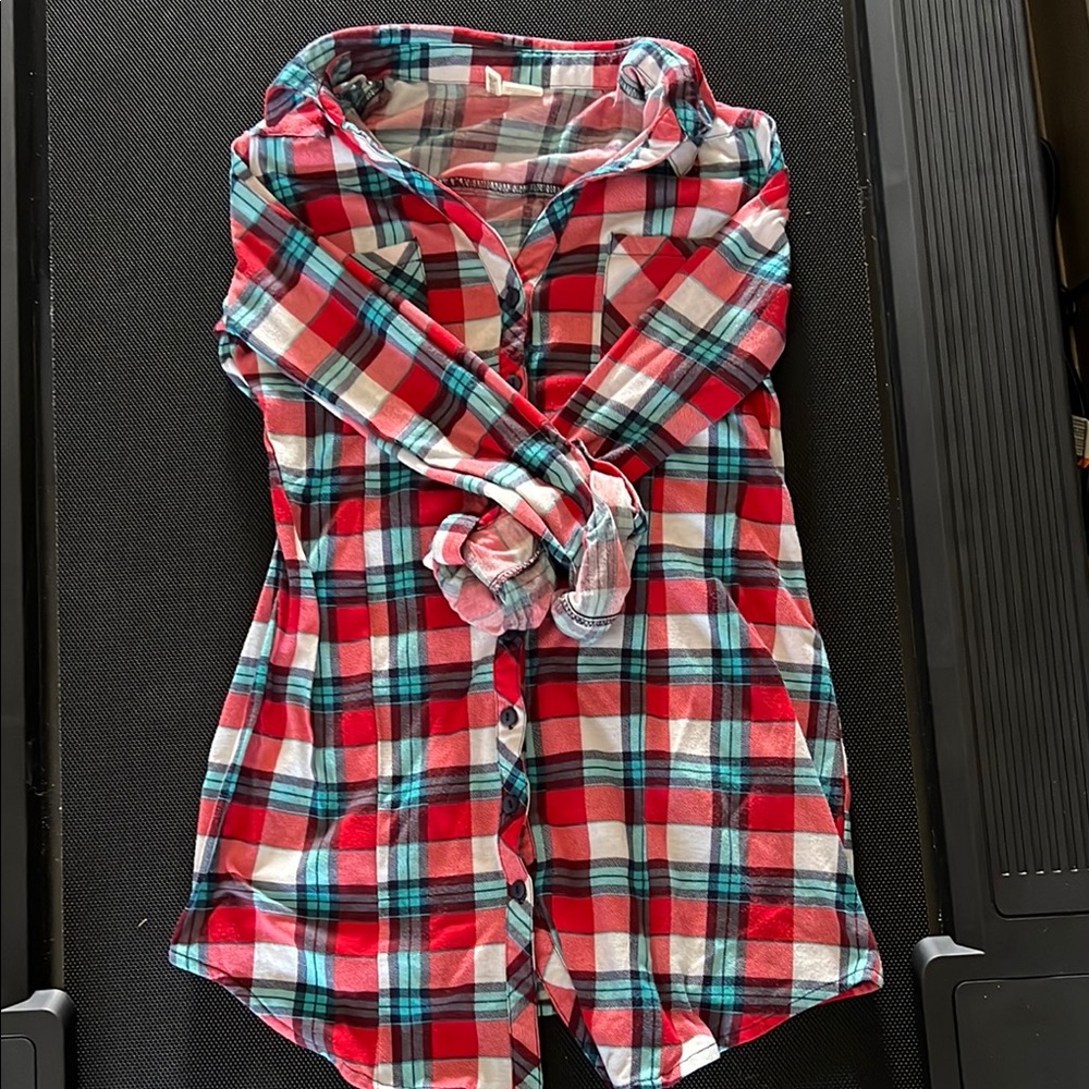 Plaid Women’s Shirt - Red and Blue